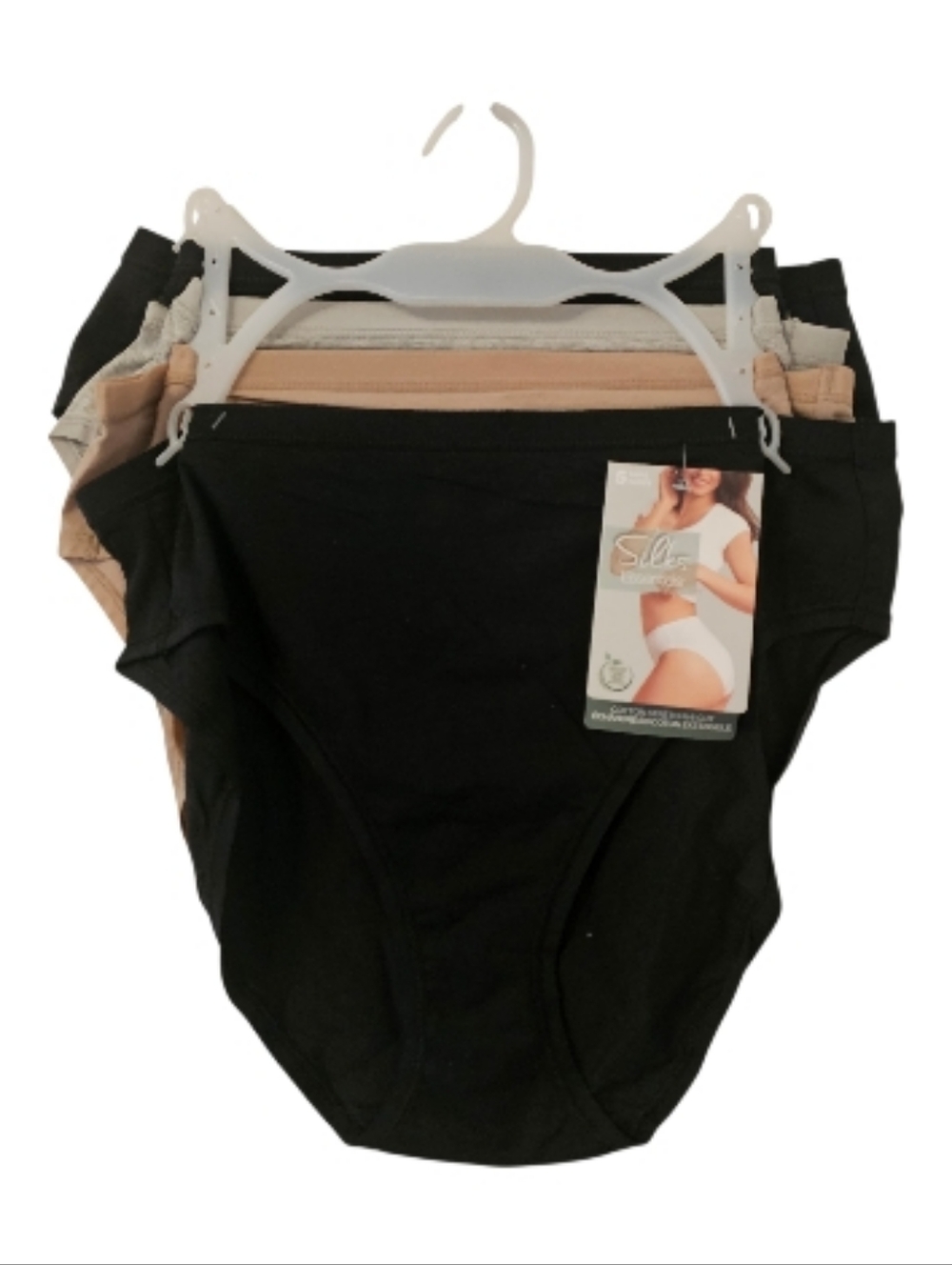 4 Multi-Coloured Silk Essentials Cotton Stretch Hi-Cut Panty Set